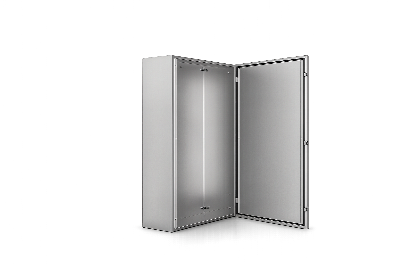 Coffret inox Marboré porte ouverte avec joint