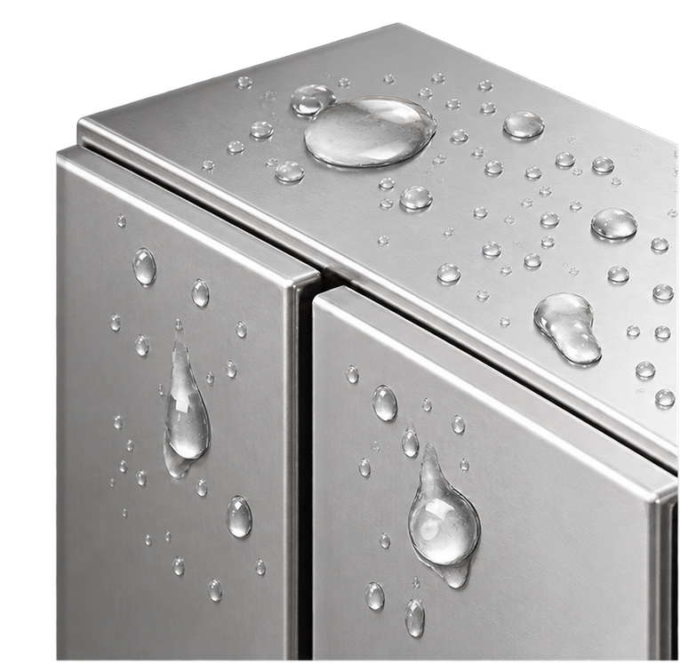 Coffret inox Marboré IP55 avec gouttes d'eau